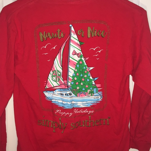 Girls 9-12 red simplysouthern holiday sweatshirt - Picture 4 of 5